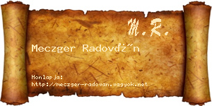Meczger Radován névjegykártya